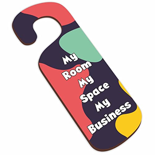 Image of KREEPO My Room My Space My Business MDF Door Sign Hanger Size(24cm x 8.5cm) kr48