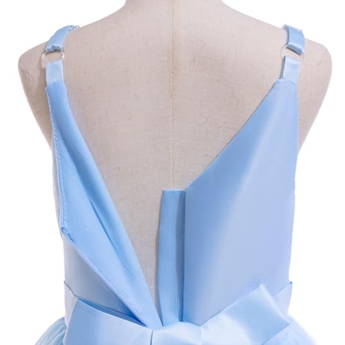 Image of Glamulice Flower Girls Spaghetti Strap Tulle Dress Long A Line Wedding Pageant Dresses Princess Birthday Party Ball Gown