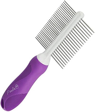 Pet Comb for Grooming & Massaging - Fur Detangling Pins & Smoothing Slicker Bristles, Dual-Sided Brushing for Dogs, Cats & Animals