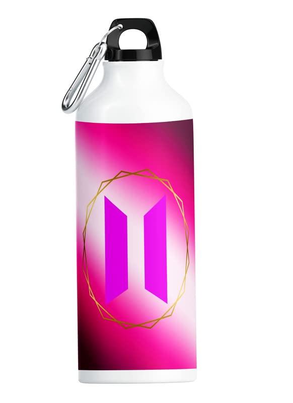 PrintWala Compatible Print With Bts Bottle,Bts Sipper,Bts Printed Bottle,Bts Signature Bottle,Bts Logo Bottle Aluminium 600ml Water Bottle Sipper Pack of 1(SB-84)
