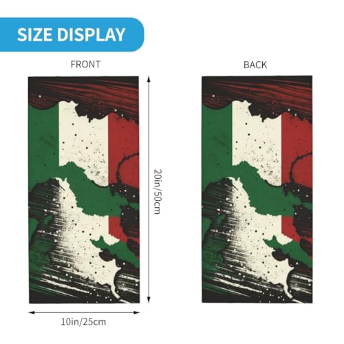 Mascarilla de Cuello Vintage Italiana Negra con Mapa de Italia, Pañuelo Facial para Mujeres y Hombres, Balaclava para Motocicleta, Ciclismo, Esquí y Fiesta miniatura 3