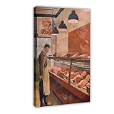 WOPIYNAG Póster vintage de carnicería en lienzo, impresión artística para pared, 50 x 75 cm
