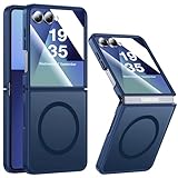 FNDMIL [NO.1 Magnetisch für Samsung Galaxy Z Flip 7 Hülle mit MagSafe [Translucent Matt][Anti-Fingerabdruck][Militär Stoßfest] Hardcase Silikonrahmen Handyhülle für Samsung Z Flip 7 Case Dünn, Blau