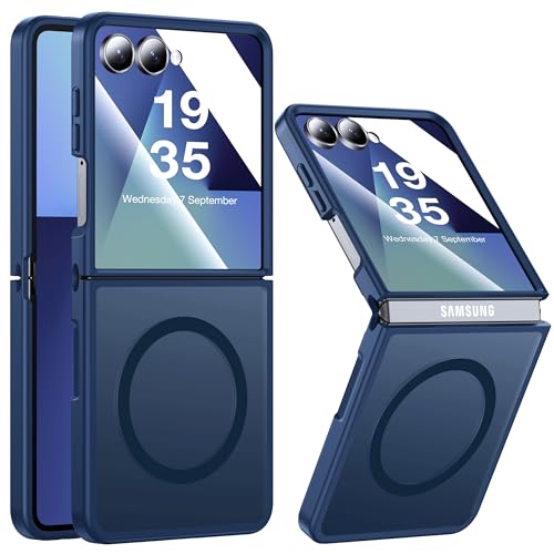Image of Galaxy Z Flip 7 MagSafe Case, Military Drop Tested, Translucent Matte Silicone Bumper, Anti-Fingerprint, Slim, Royal Blue