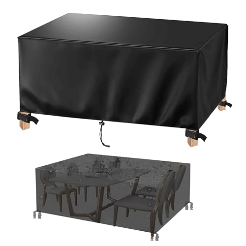 AJALGZ Fundas Protectoras para Muebles de Jardin 70x70cm Cubierta Protectora Impermeable de Juego Cubos de Ratán para Exteriores 70x70x30cm/LxWxH Tela Oxford Resistente Cubierta para Mesa de Jardín