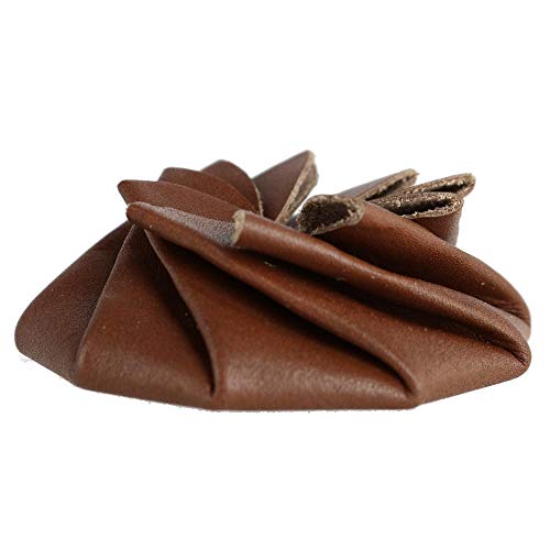 CTM Leather Squeeze Coin Change Pouch, Brown