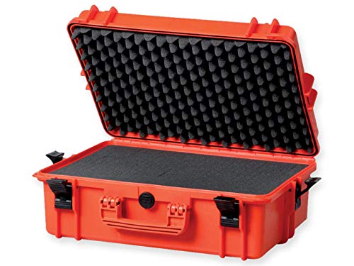 GIMA Case 500, Großer, Hermetischer und Robuster Orangefarbener Kunststoffkoffer, Mit Innenliegendem Schaumstoff, IP67-Zertifiziert