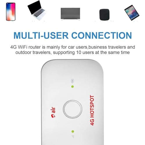 Image of 4G WiFi Hotspot Device | Portable Data Card Dongle | Compatible with Airtel 4G SIM Network | 2100mAh Long Battery Life | High-Speed Internet Sharing (AIRDONGLETEL)