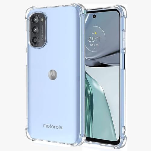 Image of REALCASE Silicone Moto G62 5G Back Cover Case, Scratch Resistant Protective Crystal Clear Transparent Shock Proof Bumper Back Cover Case for Moto G62 5G