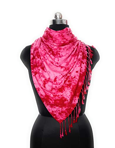 Image of Rayon Scarf for Men & Women | Lightweight Stole, Shawl & Wrap with Batik Design | All-Season Summer & Winter Wear | Soft & Breathable Fabric (28 x 72 inches)