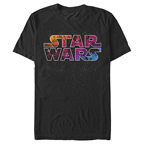 T-shirt Star Wars Homme avec Logo Anime Lumineux en Coton Noir