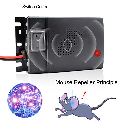 Etrogo Marderschreck Auto Ultraschall DC12V 24V Mäuseabwehr Maus/Ratte Wegfahren für Haus/Auto/Garage 1 Stück