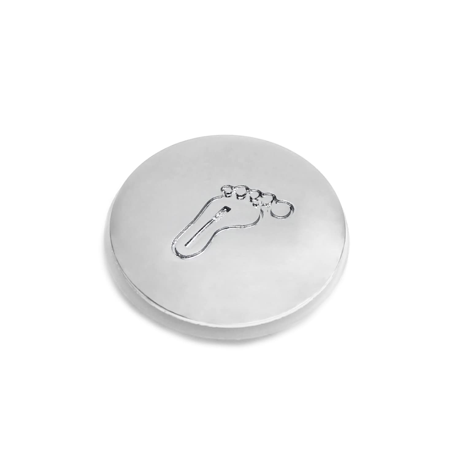 MroMax 1Pcs Basin Sink Click Zinc Alloy 42mm Diameter Pop Up Push Button Drain Stopper Silver Tone