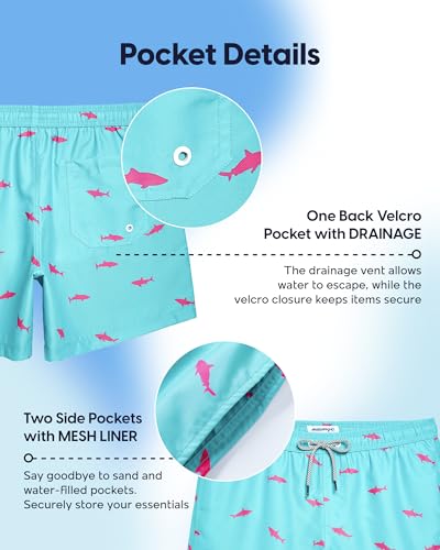 Image of maamgic Mens Swim Trunks 5 Inch with Mesh Lining, Quick Dry Mens Bathing Suit, Swim Shorts for Swimming and Beach