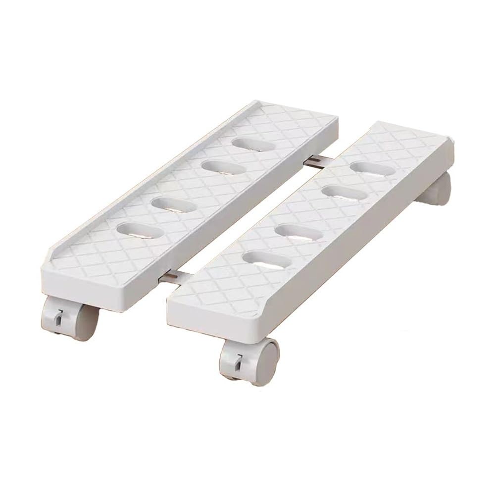 support de tour d'ordinateur Support de tour PC au sol sous le bureau, support processeur mobile avec roulette verrouillable, chariot boîtier à largeur réglable(Blanc)
