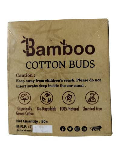 Wooden Bamboo Cotton Swabs Buds, Eco Friendly Wood Sticks, Dual Cotton Organic Cotton Swabs, Recyclable & Biodegradable for Ear Cleaning, Makeup (80 Pcs Sticks Per Box) (Pack of 1)-image-16