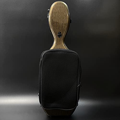 LANDTOM Estuche de violín de fibra de carbono 4/4 de tamaño completo, mochila para violín con correas dobles para el hombro, resistente a la presión y al desgaste, funda de violín transportable por