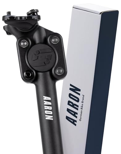 AARON Spring Pro Federsattelstütze mit 27,2 mm Durchmesser | Gefederte Aluminium Sattelstütze mit 350mm Länge | Fahrrad Sattelstütze gefedert für E-Bike, MTB, Trekking Citybike