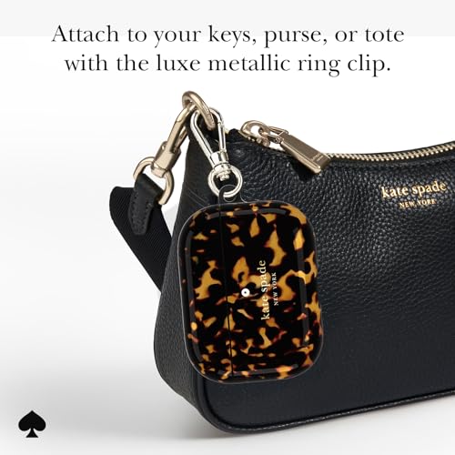 Image of kate spade new york AirPods Pro 3 Protective Case with Luxe Metallic Keychain Clip - Transparent Tortoise, Compatible with AirPods Pro 3rd Generation
