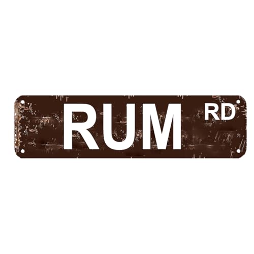 Rum Street Sign Man Cave Bar Decor Home Tropical Tiki Lounge Decor Basement Bar Multiple Colors Metal Sign Home Garden Vintage Decor 16 x 4 Inch