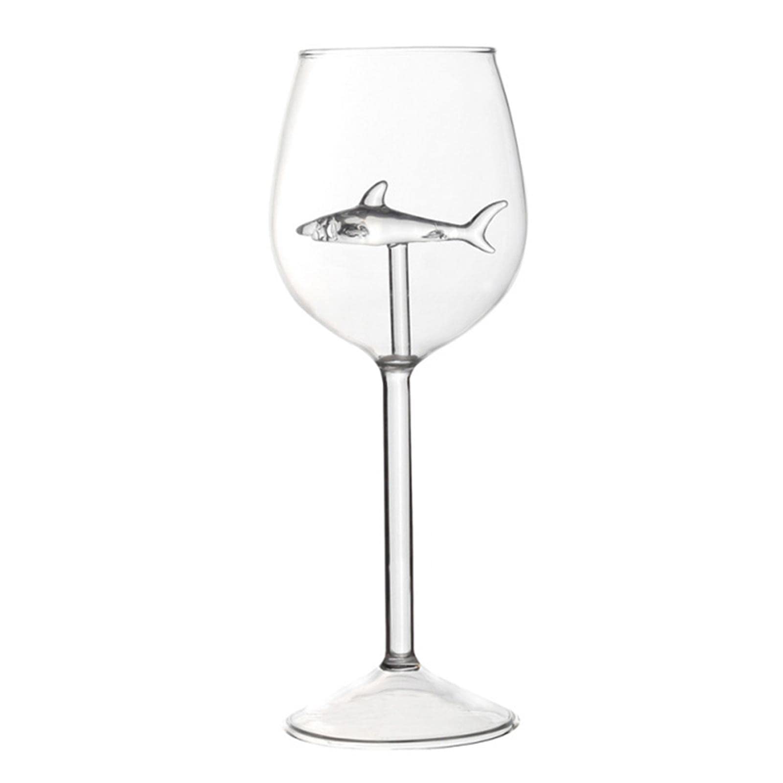 Leisurealeaneag 300ml Transparent Shark Wine Glasses for Christmas Birthday Transparent