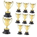 LAPYAPPE 10個 用プラスチック小型トロフィー 多機能装飾カップ パーティー賞品 表彰盾 運動会記念品 メダル代替品 繊細な仕上げで 再利用可能