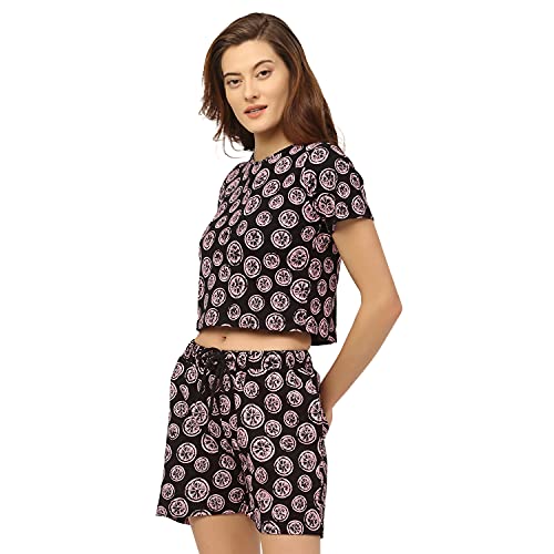 Image of RIGO Printed Waffle Knit Tie & Dye Top and Shorts Co-ord Set for Women | Half Sleeves & Sleeveless Co-ords Set for Women | Stylish Dresses for Women | Night Wear, Beach Wear, Vacation Wear Outfit