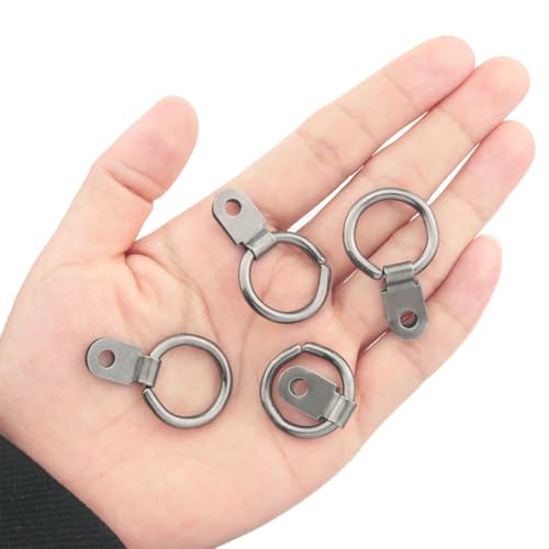 Image of 20pcs Picture Frame Hanging Single Hole Nickel Plated Round Ring with Screw Decorative Picture Hooks Hardware Hook Fittings Picture Hanging Heavy Duty Clasps