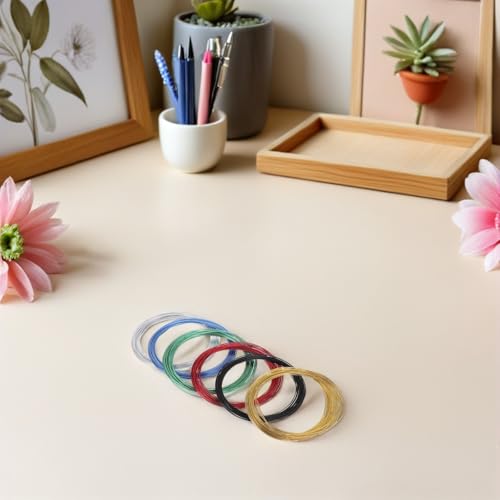 Alambre de aluminio maleable SHINEOFI con superficie lisa para manualidades, 6 rollos 5