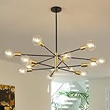 Kronleuchter Moderner 12 Flammig, Pendelleuchten E27-Metall HöHenverstellbare Installation Deckenleuchten für Wohnzimmer, Schlafzimmer, Flur, KüChe, Esszimmer.(Ohne Leuchtmittel)