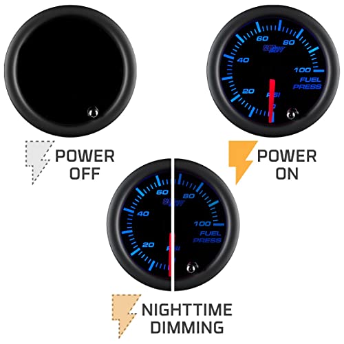 Glowshift GS-T711-SM Tinted 7 Color 100 Psi Fuel Pressure Gauge Kit thumb #4
