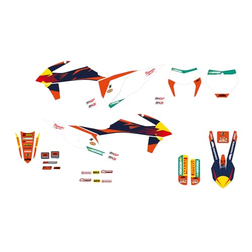 Made in Italy Kit adesivi grafiche compatibili con Ktm Exc Excf 2020-2023 Ktm Sx Sxf 125 2019-2022 Factory Blackbird