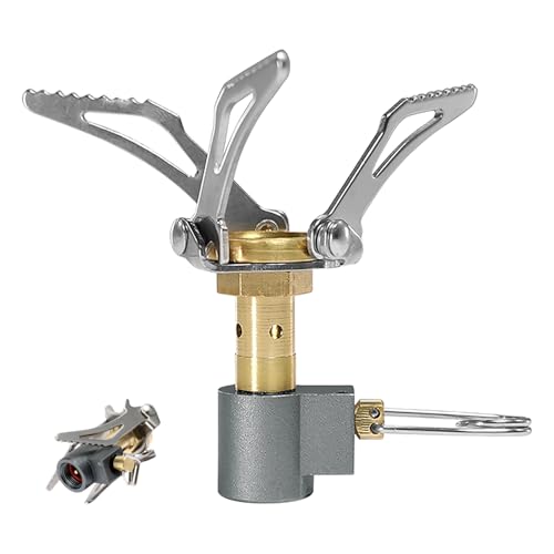 Lvjkes Mini fornello da campeggio, Pieghevole, Facile da trasportare, Peso 49g, Adatto per escursioni, viaggi, alpinismo (3000W)