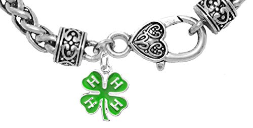 4-H Club Antique Wheat Chain Charm Bracelet, Hypoallergenic, Safe-No Nickel, No Lead And No Poisonous Cadmium In Metal