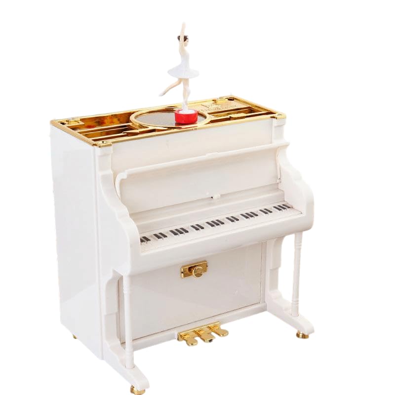 Cajas de música vintage mecánicas de colección con fonógrafo retro y piano de bailarina
