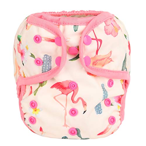 Image of Sigzagor Baby Cloth Diaper Cover Nappy One Size Reusable for Girls (Flamingo Cactus)