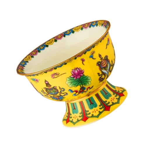 Cuenco de ofrenda sagrada budista de cerámica de 3.5 pulgadas esmaltado 2