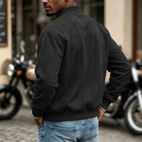 Bomber Jacket Men Light Zip Up Business Casual Jackets with Pockets 2026 - image 3