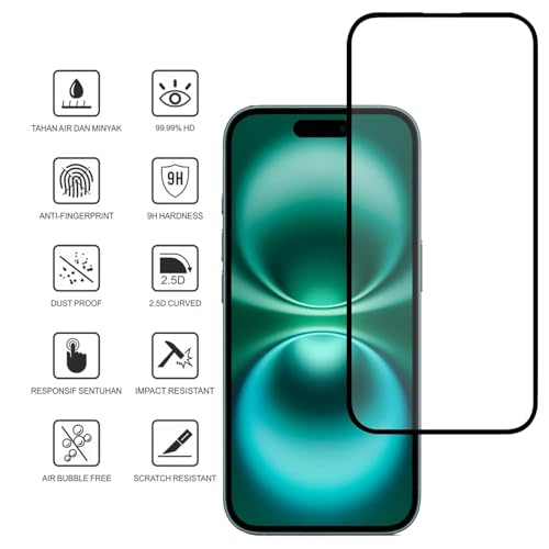 Image of DPJ Tempered Glass for iPhone 17 /iPhone 16 Pro (6.3 Inch) With Installation Kit | Military-Grade Gorilla Screen Protector | Edge to Edge Coverage |9H Hardness |Bubble-Free | Case Friendly | [Pack of 1]