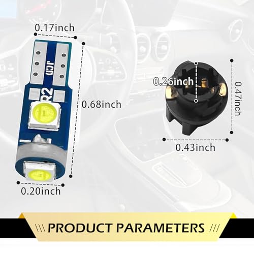 20 piezas bombillas LED T5 blancas para tablero miniatura 2