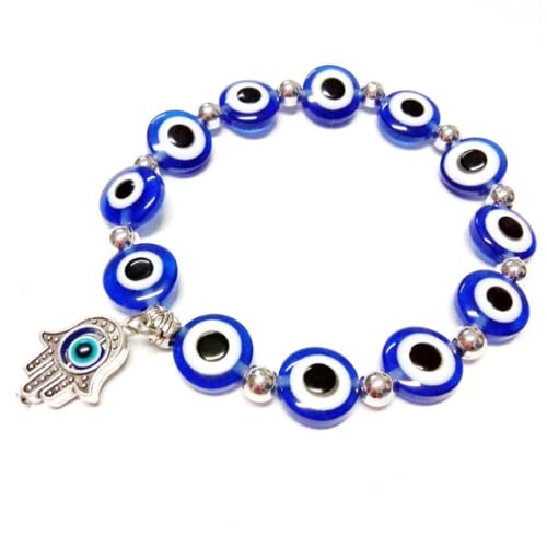 Caiyao 1-3 Pcs Blue Beads Evil Eyes Bracelet Hamsa Hand of Fatima Bracelet Glass Charm Evil Eye Leather Cord Necklace Protection Jewelry Set - Image 3