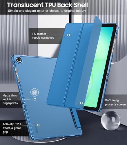 Image of TiMOVO Soft Case for Samsung Galaxy Tab A11+ /A11 Plus 11 inch 2026, GentianBlue | Fit for SM-X230 /X236 /X238, Slim Soft TPU, Translucent Frosted Back, Auto Wake /Sleep