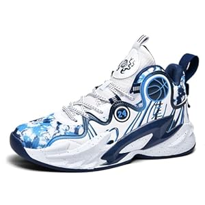 Czhihaneg Herren High-Top Basketballschuhe Blau-Weiß