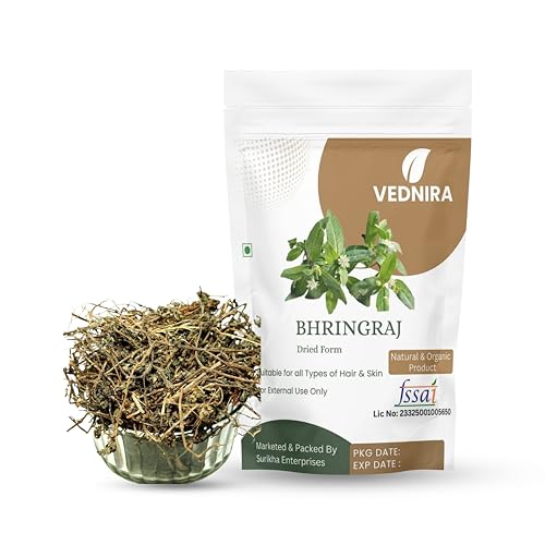 Image of Organic Raw Bhringraj Leaves 50g | Eclipta Alba Dry Leaves for Hair Growth, Hair Fall Control & Scalp Care | Ayurvedic Herbal Hair Care, Skin Nourishment | 100% Pure Natural, Raw Form