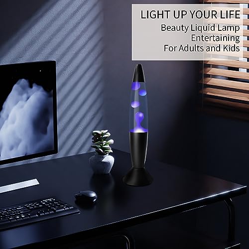 Image of 14 Inch Blue Magma Lamp, Liquid Motion Lamps Night Light Home Decor Living Room Office Bedroom Lamp for Adults, Teens, Black