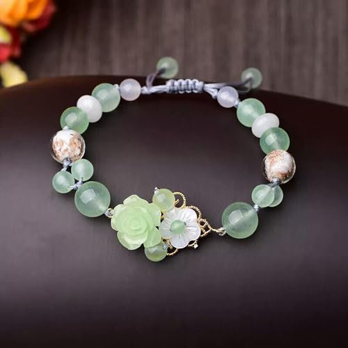 Bracelet en jade vert et argent 925, bijoux naturels d'exception