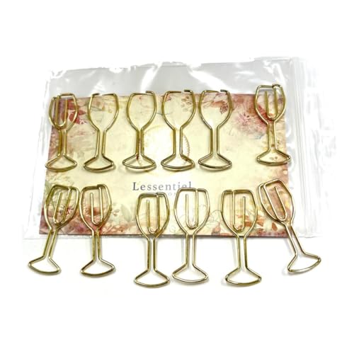 【 シャンパン グラス ゼムクリップ 】 12個入り 金色 ゴールド 文房具 事務用品 パーティー 結婚式 合格 祝賀会 誕生日 バインダー ペーパークリップ 生活 雑貨 ラッピング ブックマーク 本 読書 資料 勉強 学校 ワイン レストラン フレンチ