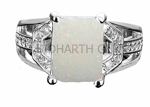 Bague en opale naturelle et argent ajustable, le bijou mixte élégant au quotidien