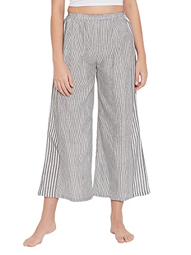 Image of Clovia Women's Cotton Sassy Stripes Flared Pyjama