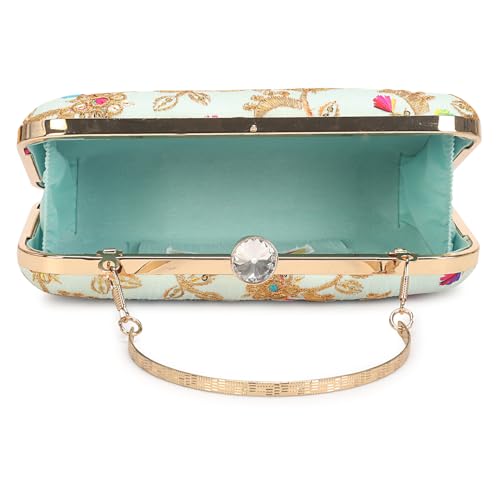 Image of LONGING TO BUY Hand Crafted Designer Box Clutch - Zari Embroidery For Women